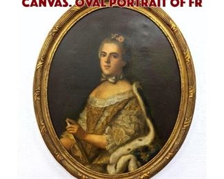 Lot 551 JCS Antique Oil Painting on Canvas. Oval portrait of Fr