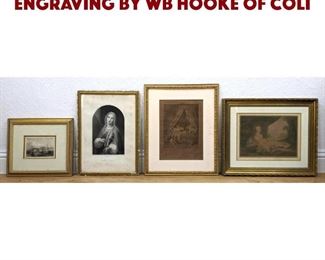 Lot 586 4 Framed Vintage Prints. Engraving by WB HOOKE of Coli