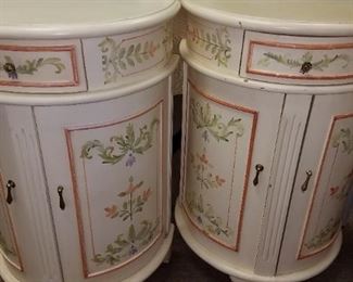 Unique furniture pieces. Matching painted standing wall cabinets