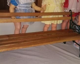 Oak child's park bench