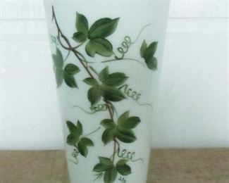 Consolidated Glass Mid Century Hand Painted Vase