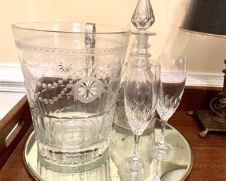 William Yeoward Ice Bucket with Sterling tongs