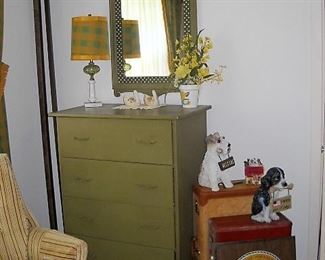 GREEN CHEST AND VINTAGE LUGGAGE
