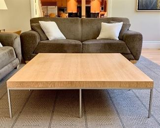 Item 5: Antonio Citterio for Maxalto "Ebe" Oak and Metal Square Coffee Table - 49.25"l x 49.25"w x 13.5"h: $800