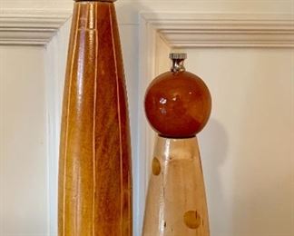 Item 104: Hand carved salt & pepper grinders: $35