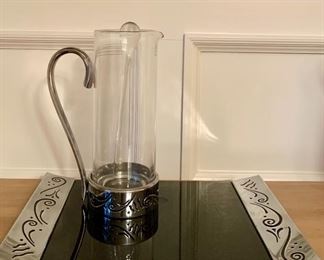 Item 107: Serving tray and pitcher: $38