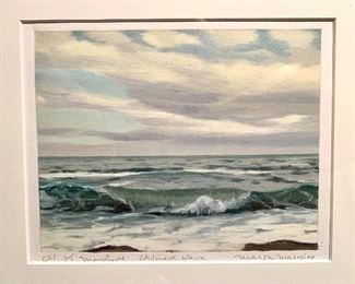 Item 71: Marjorie Mason (Martha's Vineyard) Oil 1/1 monotype "Chilmark Wave" signed '00 - 14.5" x 13": $175