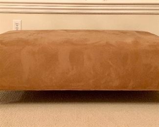 Item 76: Suede Poe Bench - 50"l x 27"w x 16"h: $675