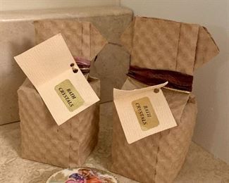 Item 113: (2) Boxes of bath crystals & painted trinket box: $14