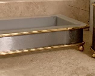 Item 114: Brushed chrome bathroom accessories: $16