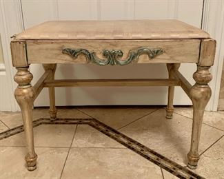 Item 83: Vanity chair (needs some TLC) - 21.5"l x 14"w x 16.5"h: $20