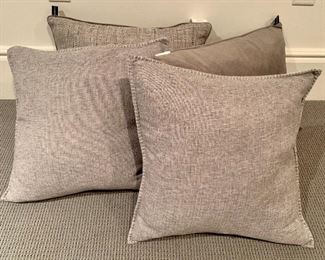 Item 90: (4) Pillows by Rodeo Home: (2) - 19.5" x 19.5" & (2) tweed & velvet - 21.5" x 16.5": $60 for all