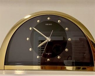 Item 95: Seiko gold brushed clock - 8.5" x 4.5": $25