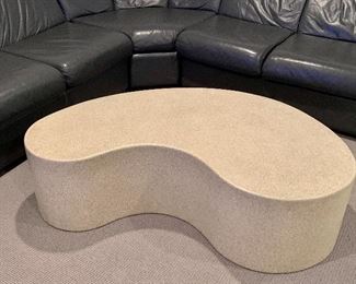 Item 86: Kidney shaped coffee table - 47" x 15": $275