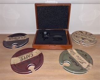 Item 190: Appetizer and Wine dishes and Boxed Corkscrew: $38