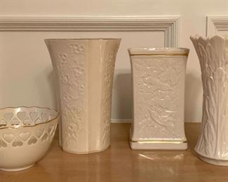 Item 123: Lot of 4 Lenox Pieces: $45 Tallest - 8"