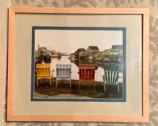 Item 133: Signed Photograph, 4 chairs and a view - 21.5"x 17.5": $45