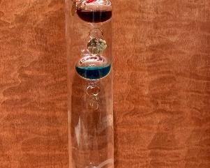 Item 183: Glass Galileo Thermometer: $28