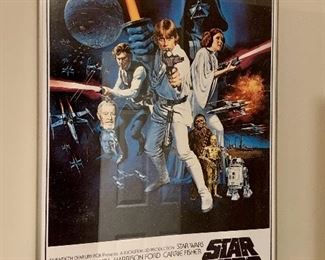 Item 146: Vintage Framed Star Wars Poster - 24.25" x 36.25": $65