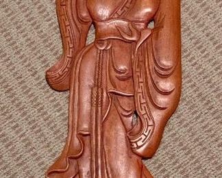 Item 144: Asian Wood Carving - there is a repair to it! -29.5": $25