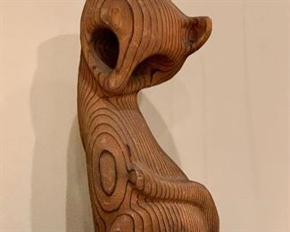 Item 141: Wood Kitty - 15": $14
