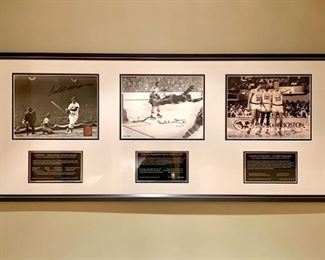 Item 134: Boston Greats- Framed together all with COAs on back - 41.25" x 17.5": $600