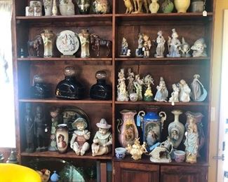 Glassware and porcelain figurines