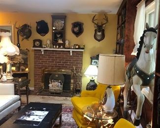 Furniture, rug, lamps