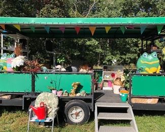 Stage trailer full of garden items