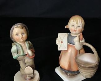 Lot 26
lot of two Goebel Hummel figurines: Boy with Umbrella, Girl with Basket