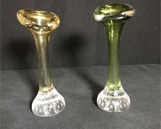 Lot 89
2 - 7" Hand Blown Glass Bud Vases