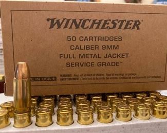 9mm Winchester 115 gr Service grade Ammo box of 50