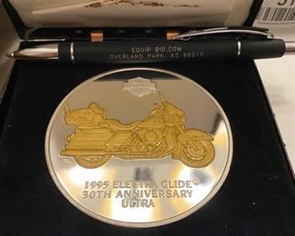 6.7 OZ .999 Fine Silver 30th Anniversary Harley Davidson HUGE Commemorative Coin in Show Box Limited 1/2000