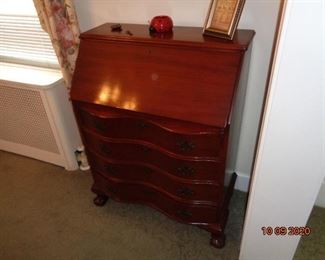 VINTAGE BALL AND CLAW SECRETARY DESK 