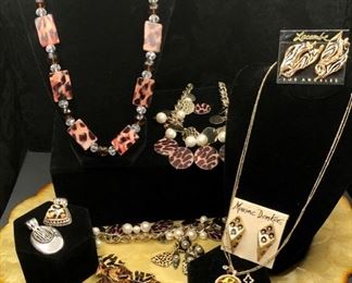 Vintage African themed costume jewelry including Mid Century jewelry artist maxine Denker and Los Angeles jewelry artist, Lacombe  