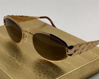 Chopard Sunglasses with gold frames. Made in Austria. Small “rub” on one of the lenses, otherwise, like new. 