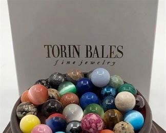 18 karat yellow gold and diamond ring with 35 orbs.