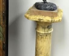 Italian alabaster column pedestal.