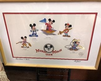 Disney Mickey Mouse club Mouseketeers Limited Edition Sericel. Personally signed by Bill Justice with Best Wishes to Chara. 
