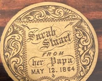 Alt-View: Antique Up for sale in this very unique & RARE Thomas Whitman Dressing Box center ca. 1864 that contains several bottles & jars with Sterling tops (round, rectangular, square) used for other liquids. ONLY >>>> $1,500