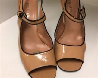 Prada so 39 Taupe open toe heel. $30