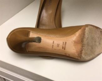 Alt-view: Prada sz 39 Taupe open toe heel. $30