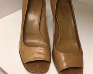 Prada so 39 Taupe open toe heel. $40