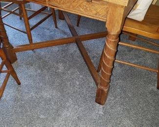 Antique oak extension table