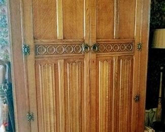 Hand carved armoire