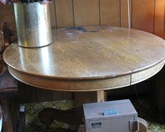 Oak Round Table - Personal Safe