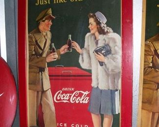 1944 lithograph on thick cardboard would screw to the back of the delivery trucks back in the day