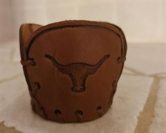 Vintage leather dice cup ~ Texas style