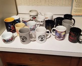 Assorted coffee mugs