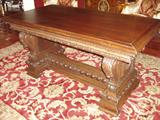 French walnut library/dining table extends to approx 12 ft. c. 1840-1860, 5'4" x 32", no leaves